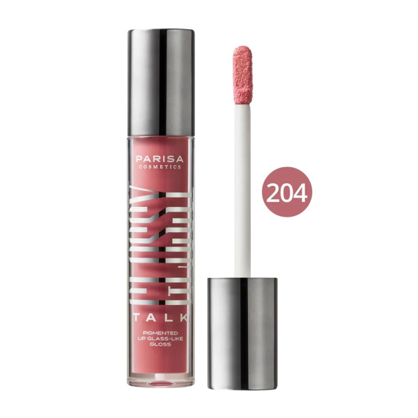 Пигментированный блеск для губ PARISA Glossy Talk с эффектом стеклянного сияния т.204, 5 мл
