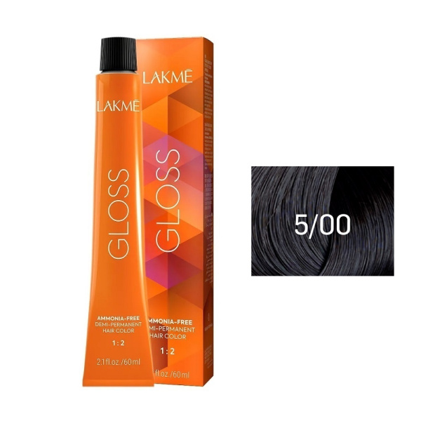Крем-краска Lakme Gloss 5/00 светлый шатен, 60 мл Крем-краска Lakme Gloss 5/00 светлый шатен, 60 мл
