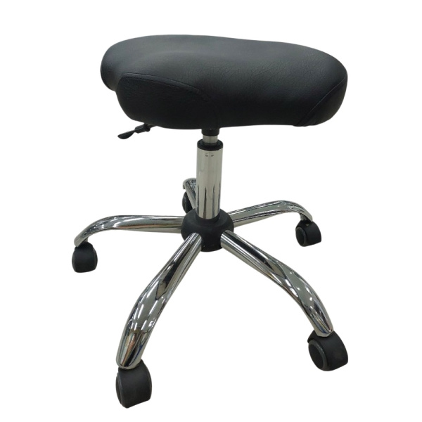 АтисМед Стул Стрим черный (0705), регулировка высоты, основание хром на роликовых колесах