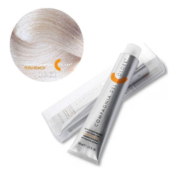 Крем-краска Del Colore 10/21 платиновый светлый холодный блондин, 100 мл