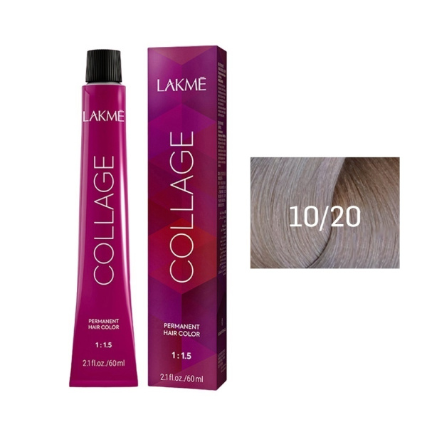 Крем-краска Lakme Collage 10/20 платиновый блондин фиолетовый, 60 мл Крем-краска Lakme Collage 10/20 платиновый блондин фиолетовый, 60 мл