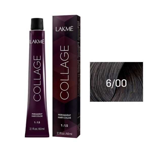 Крем-краска Lakme Collage 6/00 темный блондин, 60 мл Крем-краска Lakme Collage 6/00 темный блондин, 60 мл