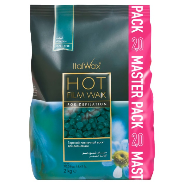 Воск для депиляции пленочный ItalWax Master Pack "Азулен" гранулах, 2 кг Воск для депиляции пленочный ItalWax Master Pack "Азулен" гранулах, 2 кг