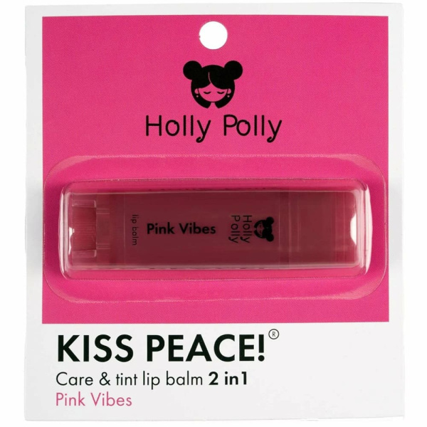 Holly Polly KISS PEACE Оттеночный бальзам для губ Pink Vibes, 4,9 г
