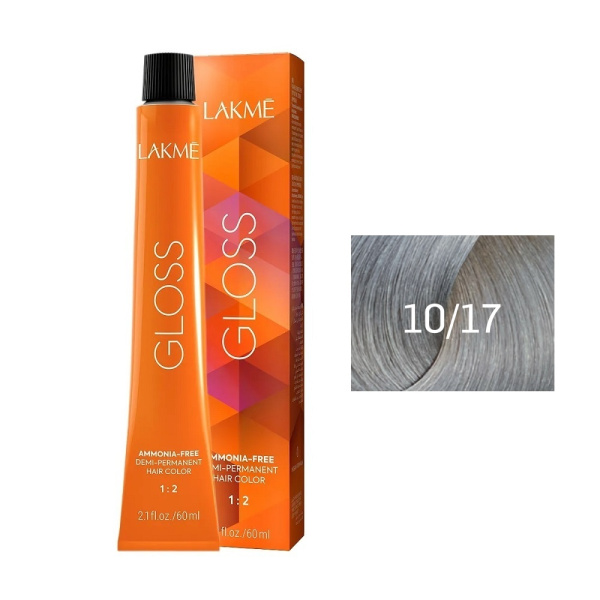 Крем-краска Lakme Gloss 10/17 платиновый блондин пепельно-синий, 60 мл Крем-краска Lakme Gloss 10/17 платиновый блондин пепельно-синий, 60 мл