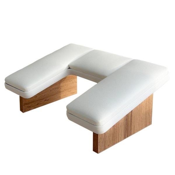 Подставка для рук маникюрная "П-образная", белая/дерево