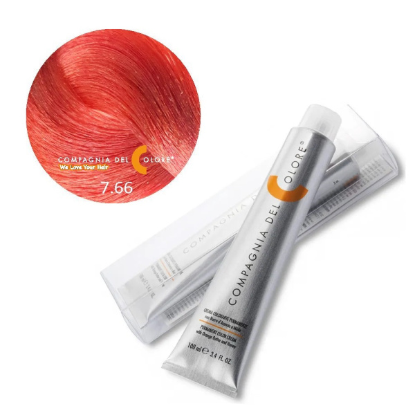 Крем-краска Del Colore 7/66 средне-русый красный интенсивный, 100 мл