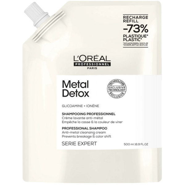 Шампунь для восстановления окрашенных волос L’Oreal Metal Detox refill, 500 мл
