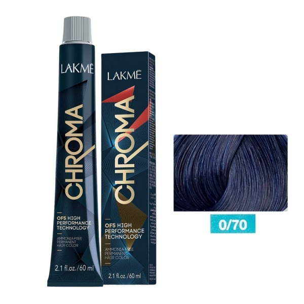 Крем-краска Lakme Chroma 0/70 синий, 60 мл Крем-краска Lakme Chroma 0/70 синий, 60 мл