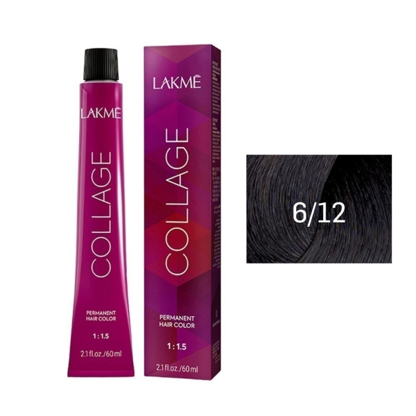 Крем-краска Lakme Collage 6/12 темный блондин пепельно-фиолетовый, 60 мл