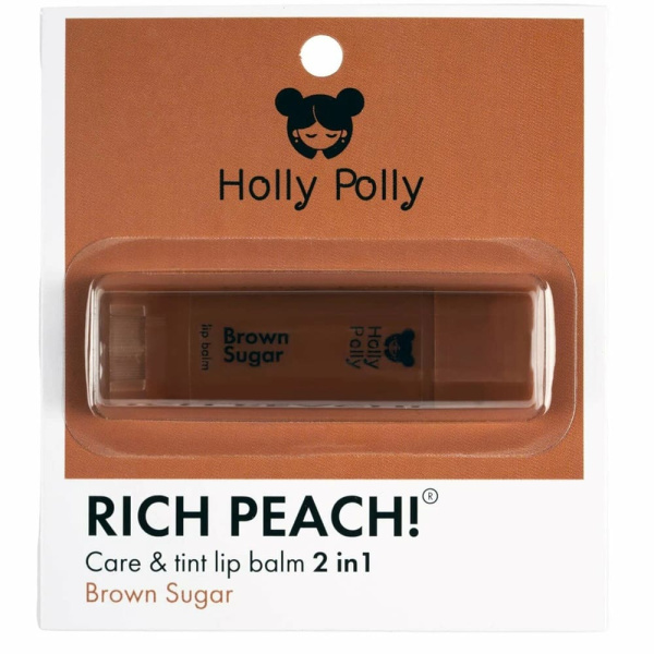 Holly Polly RICH PEACH Оттеночный бальзам для губ Brown Sugar, 4,9 г