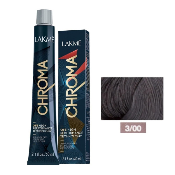 Крем-краска Lakme Chroma 3/00 темный шатен, 60 мл