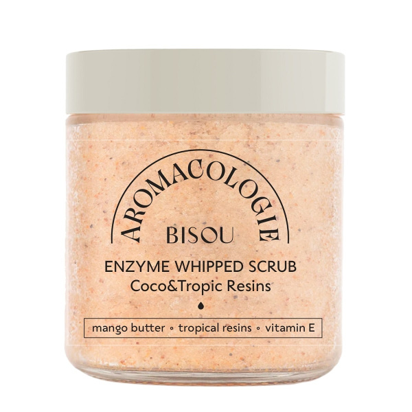 Скраб для тела "Взбитый энзимный" кокос-тропические смолы Bisou, 250 мл