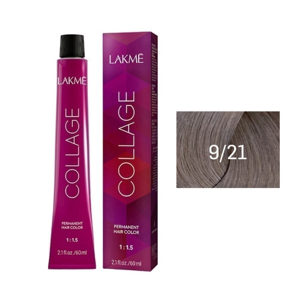 Крем-краска Lakme Collage 9/21 очень светлый блондин пепельно-фиолетовый, 60 мл Крем-краска Lakme Collage 9/21 очень светлый блондин пепельно-фиолетовый, 60 мл