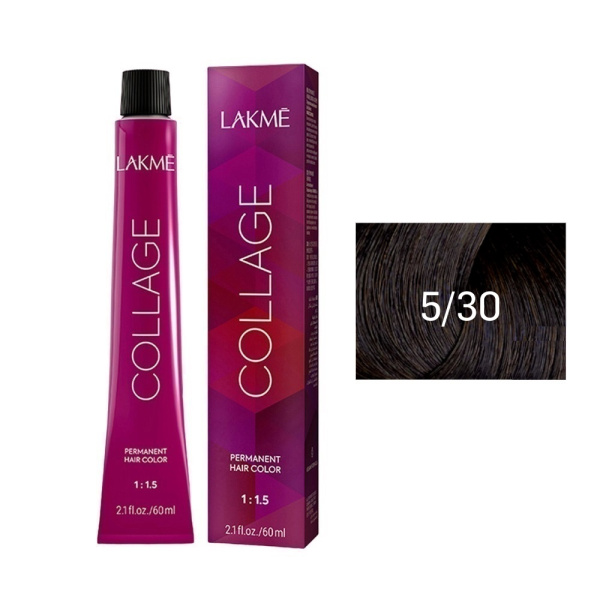 Крем-краска Lakme Collage 5/30 светлый шатен золотистый, 60 мл