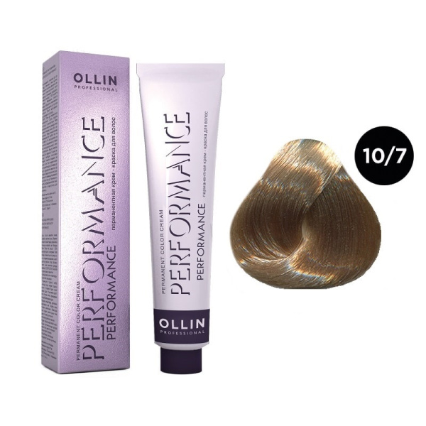 Перманентная крем-краска Ollin Performance 10/7 светлый блондин коричневый, 60 мл