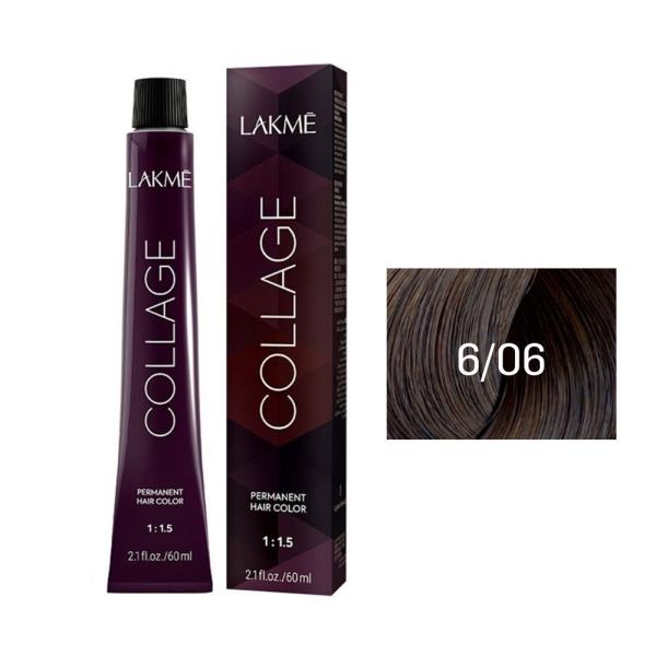 Крем-краска Lakme Collage 6/06 темный блондин теплый, 60 мл Крем-краска Lakme Collage 6/06 темный блондин теплый, 60 мл