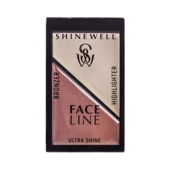 Набор моделирующий для лица (хайлайтер+бронзер) Shinewell, т. 01, 5,6 г