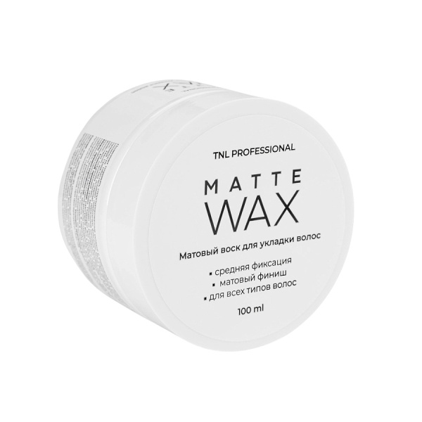 Матовый воск для укладки волос TNL Professional средняя фиксация, 100 мл