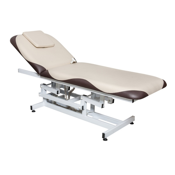 Массажная кушетка стационарная Имидж Мастер КМ-3007 (с 2-м моторами) бежевый, бока коричневый