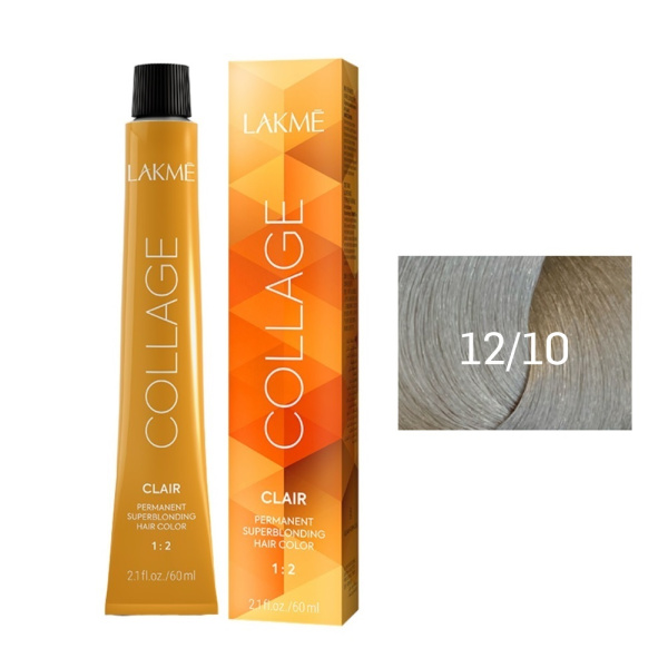 Крем-краска Lakme Collage Clair 12/10 суперосветляющий пепельный, 60 мл Крем-краска Lakme Collage Clair 12/10 суперосветляющий пепельный, 60 мл