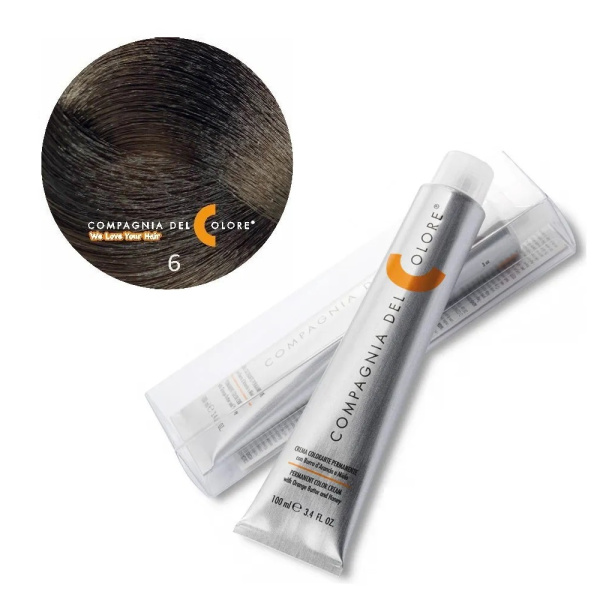 Крем-краска Del Colore 6 интенсивный натуральный тёмно-русый, 100 мл