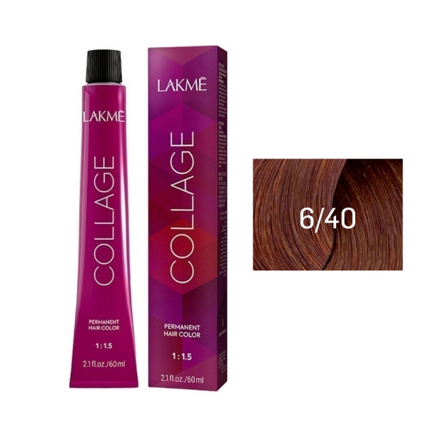Крем-краска Lakme Collage 6/40 темный блондин медный, 60 мл Крем-краска Lakme Collage 6/40 темный блондин медный, 60 мл