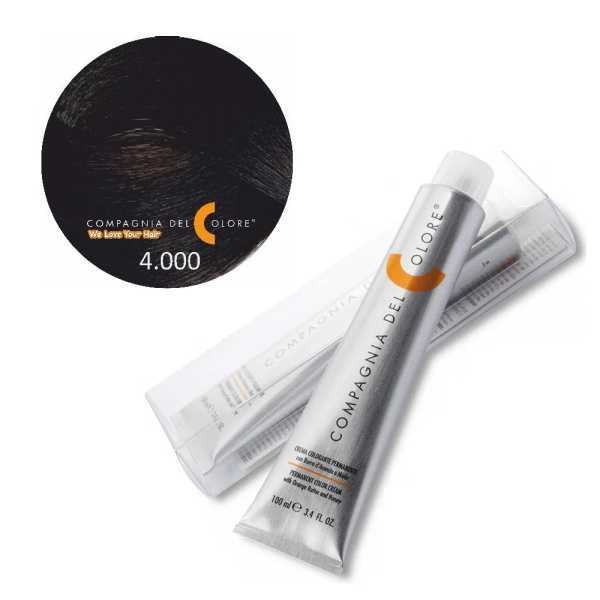 Крем-краска Del Colore 4/000 интенсивный натуральный коричневый экстра, 100 мл