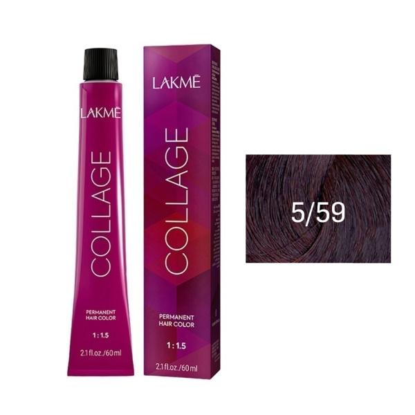 Крем-краска Lakme Collage 5/59 светлый шатен махагоново-красный, 60 мл