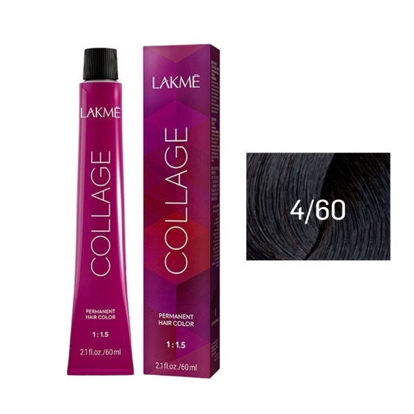 Крем-краска Lakme Collage 4/60 средний шатен коричневый, 60 мл Крем-краска Lakme Collage 4/60 средний шатен коричневый, 60 мл