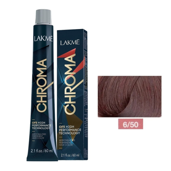 Крем-краска Lakme Chroma 6/50 темный блондин махагоновый, 60 мл