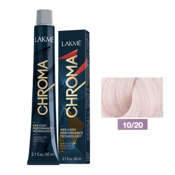 Крем-краска Lakme Chroma 10/20 очень светлый блондин фиолетовый, 60 мл