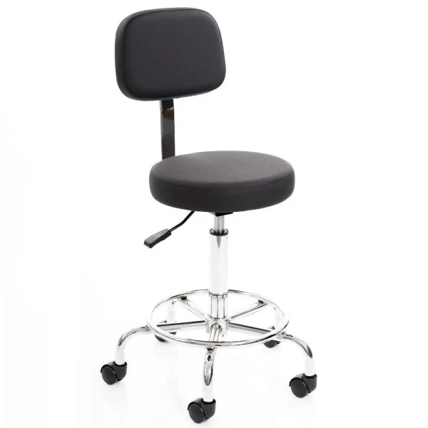 Стул мастера Имидж Мастер Призма высокий со спинкой, черный Стул мастера Имидж Мастер Призма высокий со спинкой, черный