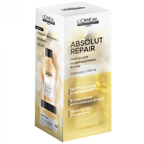 Набор подарочный Весна Loreal Absolut Repair для поврежденных 2025 (шампунь+маска)