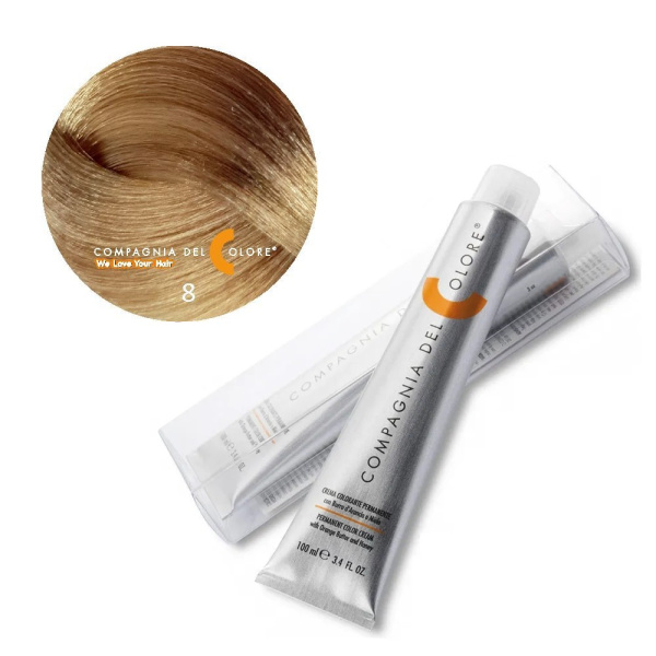 Крем-краска Del Colore 8 интенсивный натуральный светло-русый, 100 мл