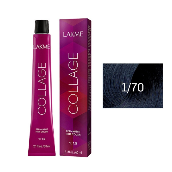 Крем-краска Lakme Collage 1/70 иссине-черный, 60 мл Крем-краска Lakme Collage 1/70 иссине-черный, 60 мл