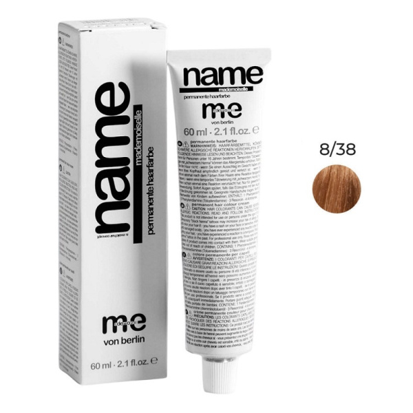 Краситель MeMademoiselle Me Name 8/38 блондин золотисто-жемчужный, 60 мл Краситель MeMademoiselle Me Name 8/38 блондин золотисто-жемчужный, 60 мл