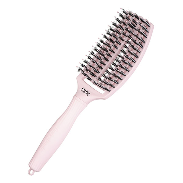 Щетка Olivia Garden Fingerbrush Care Iconic Boar&Nylon розовая, M