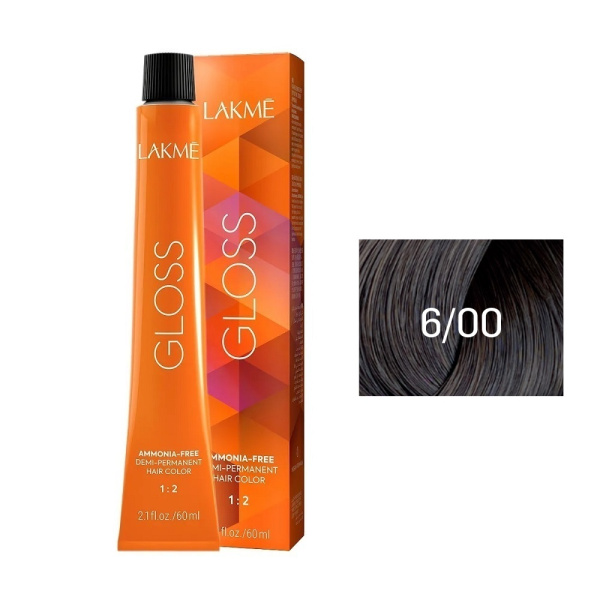 Крем-краска Lakme Gloss 6/00 тёмный блондин, 60 мл Крем-краска Lakme Gloss 6/00 тёмный блондин, 60 мл