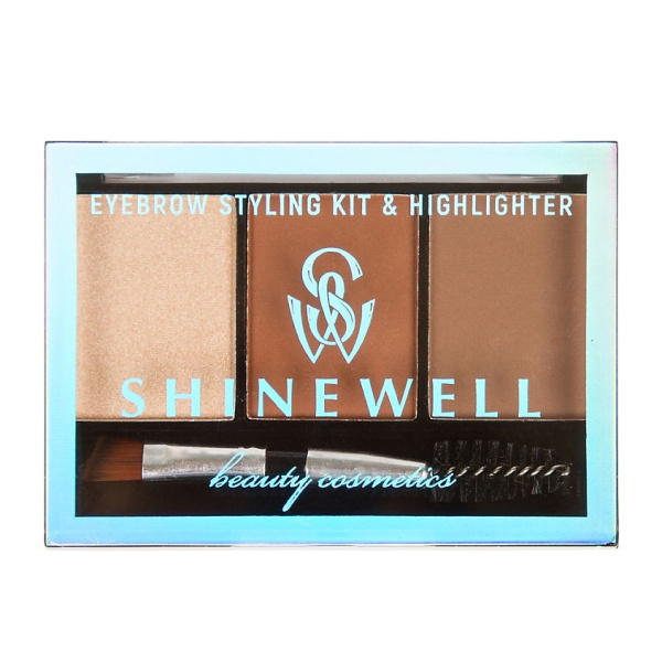 Набор для моделирования бровей Shinewell BP3 с хайлайтером, т. 01, 23 г