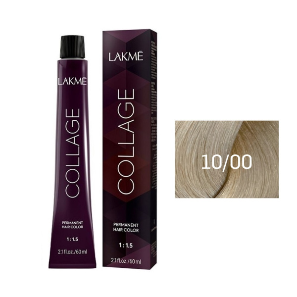 Крем-краска Lakme Collage 10/00 платиновый блондин, 60 мл Крем-краска Lakme Collage 10/00 платиновый блондин, 60 мл