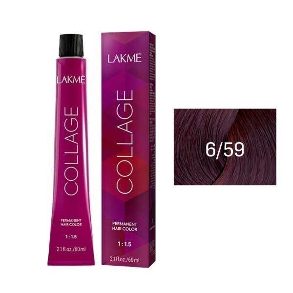 Крем-краска Lakme Collage 6/59 темный блондин махагоново-красный, 60 мл