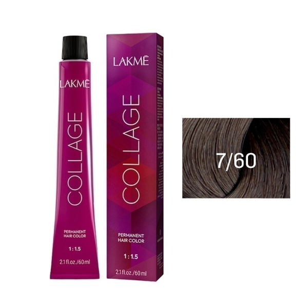 Крем-краска Lakme Collage 7/60 средний блондин коричневый, 60 мл Крем-краска Lakme Collage 7/60 средний блондин коричневый, 60 мл