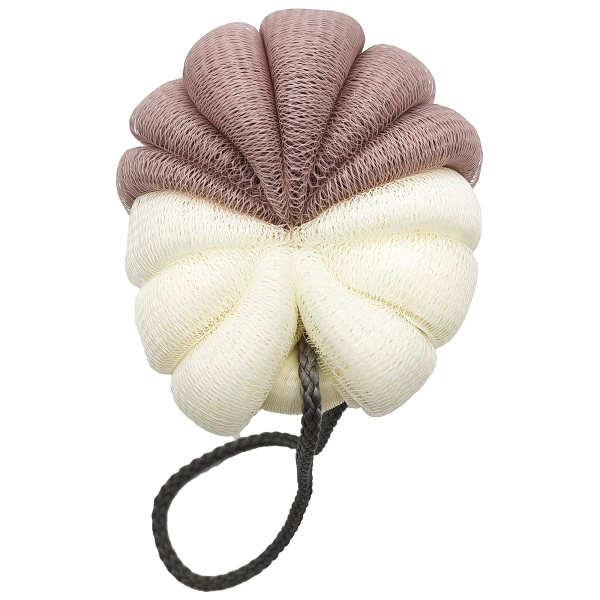 Мочалка для тела Shinewell, белая/коричневая