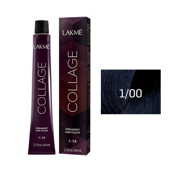 Крем-краска Lakme Collage 1/00 черный, 60 мл Крем-краска Lakme Collage 1/00 черный, 60 мл