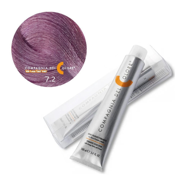 Крем-краска Del Colore 7/2 средне-русый фиолетовый, 100 мл