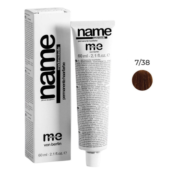 Краситель MeMademoiselle Me Name 7/38 средний блондин золотисто-жемчужный, 60 мл Краситель MeMademoiselle Me Name 7/38 средний блондин золотисто-жемчужный, 60 мл