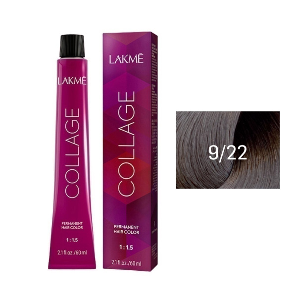 Крем-краска Lakme Collage 9/22 очень светлый блондин фиолетовый яркий, 60 мл