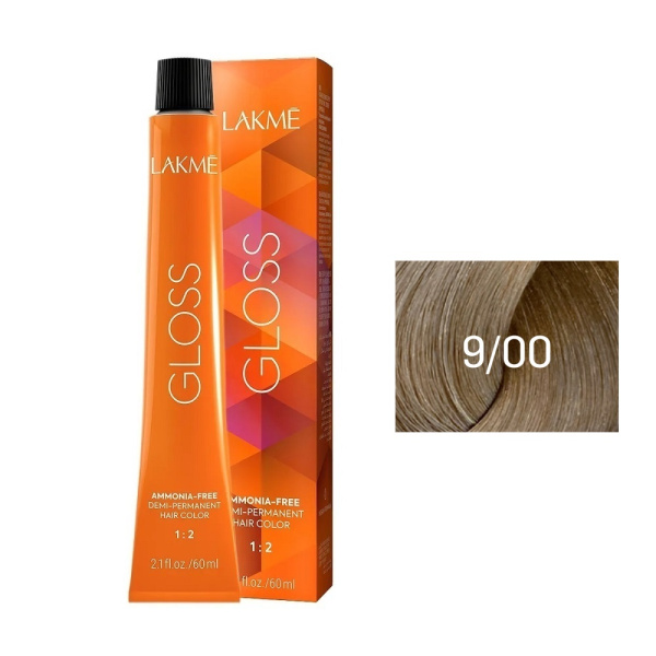 Крем-краска Lakme Gloss 9/00 очень светлый блондин, 60 мл Крем-краска Lakme Gloss 9/00 очень светлый блондин, 60 мл
