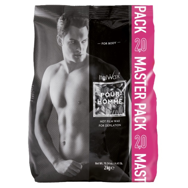 Воск для депиляции пленочный ItalWax Pour Homme Master Pack мужской гранулы, 2 кг
